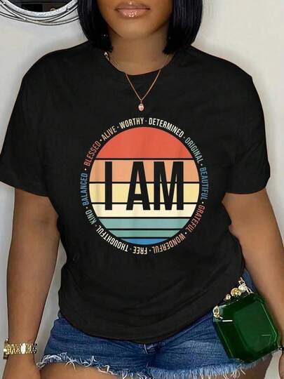 100% Cotton 70s Retro Positive Affirmations Self Care Gift Mental Health T-Shirt Short Sleeve Round Neck Casual Top For Summer & Spring, Women's Men's Graphic Tee