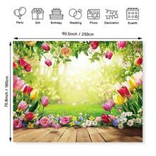 A Vibrant Spring Flower Photo Background With Pink Tulips And Mixed Flowers, Wooden Floor, Very Suitable For Easter Birthday Party And Shower Multi-Functional Banner Background. Various Scenes To Choose From. - Multicolor - View 6