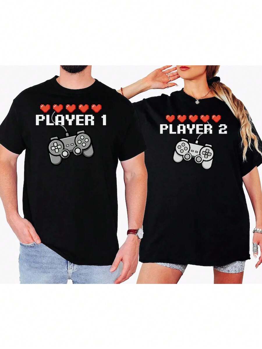 Valentine's Day-Shirt Confession Tee Nothing Sense We're And Makes When Apart, Couples Love Shirt, Valentines Day Shirt, Couples Matching Shirt, Valentines, Honeymoon Shirt Graphic Tees Men Crop Tops Couple Tee Art Outfits Men-Shirt - 黑色 1pcs MEN4 - 查看 1