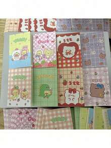 20pcs Minimalist Cartoon Mini Pocket Notebook, Soft Cover Memo Pad, Kindergarten & Elementary School Student Rewards/Gifts, 16 Pages Inside - Multi Color Random - View 6