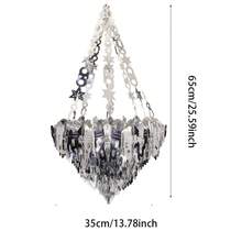 Metallic Silver & Gold Hanging Lamp Shaped Decorations, Shiny Foil Ceiling Decor, Wedding Theme Decorations - Silver - View 12
