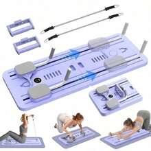 Tabla Multifuncional para Abdominales Tabla Deslizante de Pilates 7 en 1 Rodillos Abdominales Plegables Ejercicios Abdominales de Rebote Automático Equipo para Gimnasio en Casa Púrpura - prpura - Ver 4