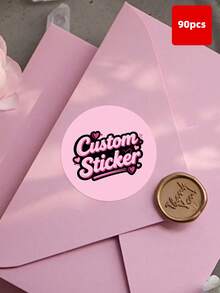 1-160pcs Customizable Round Stickers, Can Print Any Text And Patterns, Suitable For Valentine's Day Gifts, Romantic Love Notes, Handmade Stickers, Party Favors, Envelope Seals, Notebooks, Laptops, Great For Gifting To Boyfriend, Girlfriend, Husband, Wife, Parents, Friends, Family, Waterproof And Durable Decorative Labels In Multiple Sizes, Unique Commemorative Stickers For Anniversary, Birthday, Home,Wallpaper Stickers Wall ,Kids-Activity - Rose Red - View 33