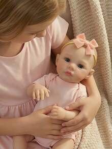 45厘米/18英寸逼真重生草娃娃，全身柔软硅胶乙烯基女孩娃娃，3D彩绘皮肤，血管清晰可见，乙烯基四肢，手工绘制逼真头发，手工艺术娃娃 - 收藏级艺术娃娃，圣诞节/生日/感恩节礼物 - 彩色 - 查看 1