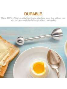 1/2pcs Premium Stainless Steel Egg Cutter, Hard Boiled Egg Slicer, Egg Peeler, Sturdy Multifunctional Egg Opener, Egg Cracker - Multicolor - View 9
