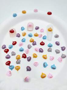 30Pcs 7-8mm Cute Mini Kawaii Diy Resin Cartoon Doll Scrapbook Flatback Cabochon Woman Girls Nail Art Slices Charms Manicure Decorations Art Jewelry Accessories - Multicolor - View 2