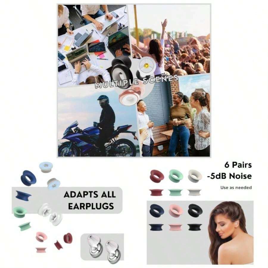 14Pcs Earplugs Mute Inserts 5 - DB Noise Reduction Adapted To All Experience Ear Plugs Quiet Earplugs Concert, Outdoor, Office, Sound Sensitive, Sleeping - 馬卡龍 + 均碼 - 查看 1