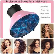 1 Piece Pink Universal Hair Diffuser Attachment Adaptable For Blow Dryer Nozzles 1.7 To 2.2 Inch Diameter For Curly Wavy Hair Styling Home Salon Use Tool - 粉色 - 查看 3