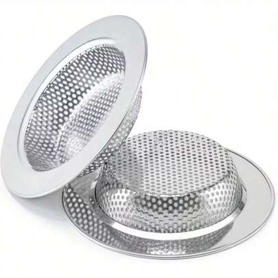 1pc/2pcs/Pack Stainless Steel Kitchen Sink Drain Strainer, Large Wide Rim, 4.5 Inch Diameter, Food Waste Collector Fits Most Sink Drains, Kitchen Sink Basket Strainer, Sink Filter, Kitchen Accessories