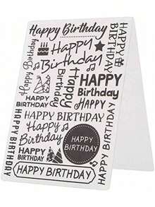 EstiloPssopp Embossing Carpeta Feliz cumpleaños Patrón Álbum Sello Relieve Sello DIY Craft Plantilla Moldes Sello Scrapbooking Sello Álbum de fotos DecoraciónVersión mejorada - 1 - Ver 4