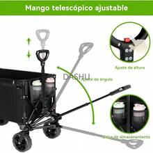 Portátil para Carga Extra Larga hasta 150 Kg,Carrito Plegable con Ruedas Giratorias y Puerta Lateral -  Plegado Fácil por Mujeres Adultas, Transporte de Mercancías, Niños y Mascotas (Negro) - Negro754 - Ver 8