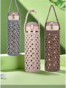 1pc Large Crochet Hollow Cup Sleeve, Minimalist & Fashionable Design, Protects Cups & Mugs, Anti-Scratch, Non-Slip, Heat-Insulating, Suitable For Home, Office, Cafe, Outdoor Picnic, Camping, Commuting, Also A Practical Gift For Friends, Colleagues, Students, And Cup Enthusiasts,Spring Summer Picks,Brides Maid Gifts,Room,Bedroom Decor,Beach,Travel,For Men,For Women,Vacation,Women's Day,Travel Essentials,Wedding Favours,Y2k,Bedroom,Car Accessories Women,Kitchen Deccor,Cute Stuff - L - View 1