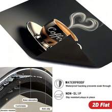 1pc Retro Coffee Pattern Heat Resistant Protective Cover, Non-Slip And Scratch-Resistant Surface, Easy To Clean Polyester Material, Suitable For Kitchen, Washing Machine, Dryer, Stove Protection, Household Appliance Accessories, Modern Kitchen Anti-Slip Sleeve. - Multicolor - View 7