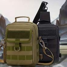 男士多功能腰包，户外MOLLE战术斜挎包，配有可调节腰带和肩带，大容量斜挎胸包，适合徒步和骑行，全天候适用 - 彩色 - 查看 2