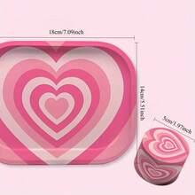 OFFPUFF 2pcs Pink Girly Rolling Tray And Herb Grinder Set - Multicolor - View 2