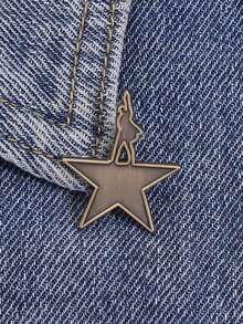Broche rétro en métal avec étoile émaillée, silhouette humaine en alliage, badge de revers, sac à dos, accessoire de mode, bijou, cadeau pour les amis - Multicolore - Voir 11