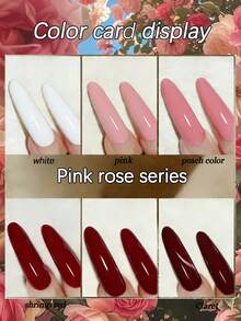 1/5 瓶粉色、红色和白色系列 UV 凝胶指甲油，DIY 美甲用品，适合法式美甲、日常和节日佩戴 - 彩色 - 查看 4
