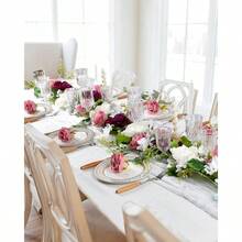 2Pack Artificial Peony Flower Garland - Silk Peony Garland With White Flowers Wedding Party Table Decoration, 6ft/Strand - Trắng & đỏ tía & hồng + 2 - Xem 2