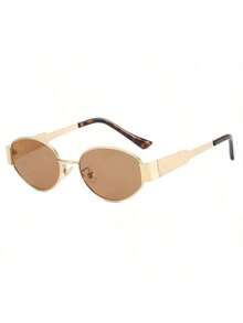 2 Pairs Retro Metal Oval Frame Glasses, Bohemian Contrast Color Design, Suitable For Summer Beach, Outdoor Activities And Travel - Multicolor - View 10