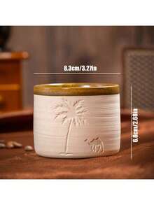 1个中东风格创意陶瓷带柄咖啡杯，沙漠骆驼图案，礼品杯，家用水杯，茶馆老板杯，单只装 - 彩色 - 查看 11