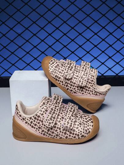 1 Pair Kids/Toddlers Leopard Print Sports Shoes, Fashionable & Cute Anti-Collision Toe Design, Versatile Casual Sneakers