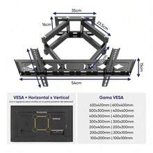 Soporte Base De Pared Para Pantalla Tv Monitor 32-80 Pulgada - Negro - Ver 10