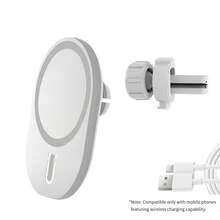 15W磁吸式无线车载充电器支架 - 兼容 17/16/15-11 Pro Max/Mini及所有支持Qi无线充电的手机，支持USB-C快充，360°旋转支架