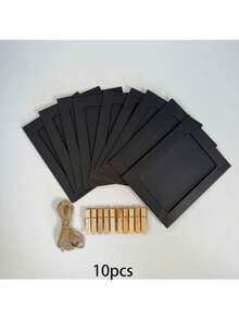 10pcs/Set Paper Photo Banner, Hanging Photo Wall For Wedding, Anniversary, Birthday, Holiday Parties, Home Decor, Desktop DIY Decoration (With Clips And Twine),Christmas