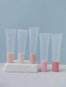 10毫升/15毫升唇彩管，旅行装，便携，无香型塑料可填充瓶，化妆品护肤霜精华软管，可填充精油瓶，可填充润唇膏管，透明旅行容器 - 便携式护肤配件