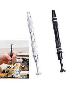 EstiloPinzas para Joyas, 2 Pinzas para joyería, Portaherramientas Herramienta de Recogida de Joyas, Pinzas para Sujetar Catcher Grabber Pinzas Rectas para Hacer Joyas Herramienta con 4 Garras (estilo largo)Versión mejorada - Largo - Ver 2