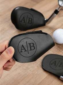 Personalized Faux Leather Golf Club Head Cover, Customized Golf Gift For Men, Customized Golf Accessories, Golf Club Head Cover, Waterproof PU Leather, With Hook And Loop, Can Be Engraved, Groomsmen Gift - Multicolor - View 7