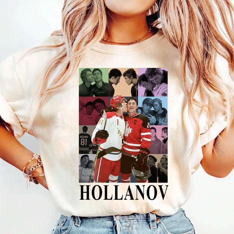 Street Style Graphic Tee,Heated Rivalry Characters Shirt, Heated Rivalry Hockey Tshirt, Rosanov Shirt, Sports Drama Fan Gift, Shane Hollander Sweatshirt, Ilya Rozanov Hoodie XAZS - 白色 - 查看 1