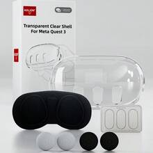 Meta Quest 3 Headset Protection Kit: Crystal Shell, Lens Cover, Joystick Caps