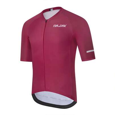  Áo đạp xe Raudax màu đỏ mới, áo đạp xe tay ngắn dành cho xe đạp đường trường, trang phục đạp xe mùa hè.