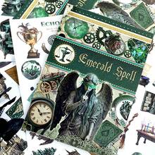 20Sheets Starry Night Ecstatic Rhapsody Aesthetic Sticker Book Supplies Pre-Cut Starry Sky Sunflower Matte PET Washi Stickers For Scrapbooking Journal - Lime Green - View 6