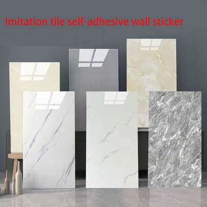 Papel tapiz con textura de cerámica y mármol falso, adhesivo autoadhesivo impermeable, adecuado para decoración del hogar, habitación, cocina, sala de estar, dormitorio, a prueba de humedad, paneles de pared de textura de mármol blanco moderno removibles - Respaldo de vinilo autoadhesivo, adecuado para cocina y baño, fácil de combinar