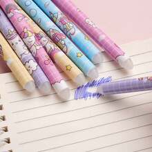 4支/套 - 可擦凝胶笔，0.35毫米细头可擦凝胶笔，趣味印花教育笔，返校必备，返校礼物，日常使用，可爱可擦凝胶笔 - 獨角獸小熊可擦筆 - 查看 2