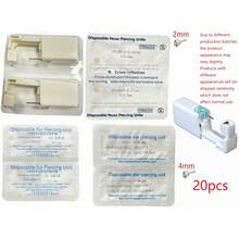 6pcs Disposable Ear Piercing Gun With Built-In Ear Studs-Safety Self Ear Piercing Tool Set Disposable Sterile Piercing Unit Studs Flower Style Piercing Gun Piercer Tool Machine Body Piercing Jewelry