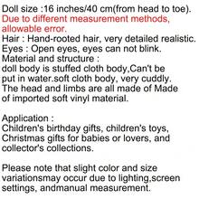 16 Inch Lifelike Reborn Baby Doll - 40cm Soft Cloth Body Newborn Lifelike Baby Doll - Birthday Gift / Christmas Gift For Children Over 3 Years Old - Multicolor - View 7