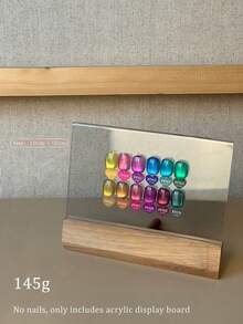 klimonla Acrylic Nail Polish Display Board, Transparent Design, For Displaying Gel Nail Polish Colors, Portable Gel Nail Color Rack - Brown - View 7