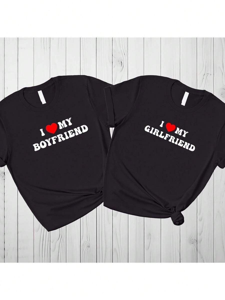 Valentine's Day-Shirt Confession Tee Gamer Couple-Shirts, Matching Anniversary Graphic Tees Men Crop Tops Couple Tee Art Outfits Men-Shirt - Đen 1 cái NỮ4 - Xem 1