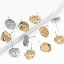1pc Copper Irregular Shaped Earring Stud, Suitable For DIY Fashion Jewelry Accessories - DIY - View 8