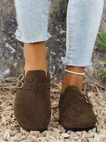 Women's Fashion Plus Size Flat Slippers - Brown - View 3