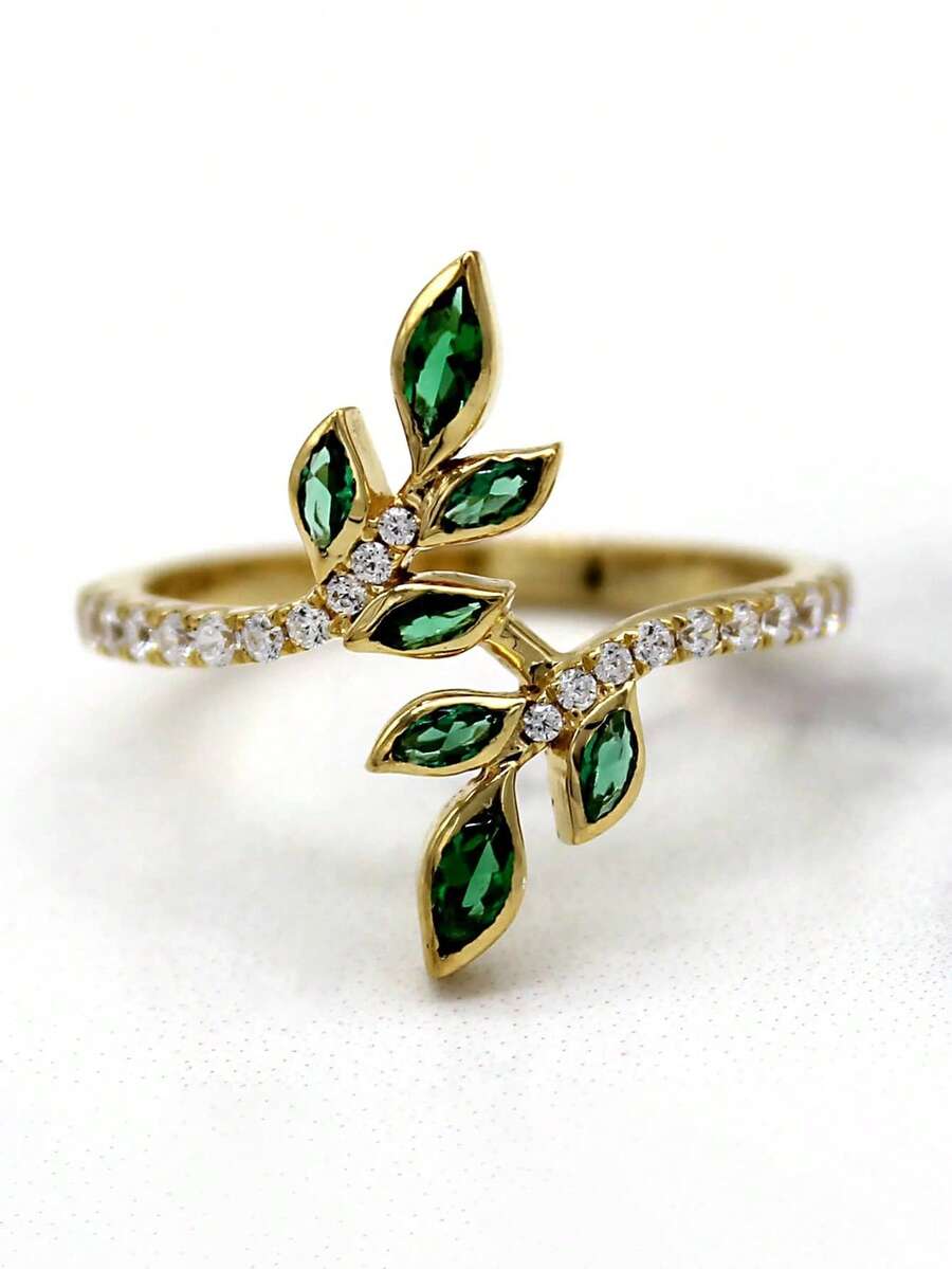 1 Stück hübscher kubischer Zirkonia Ring für Frauen für Hochzeit, Verlobung, Jahrestag, Party-Schmuck, Valentinstag Geschenk - 1# - Übersicht 1