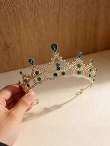 水晶皇冠、生日女王皇冠、公主婚礼派对头饰、新娘发饰 - 彩色 - 查看 6