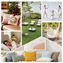 1个黑色猫咪图案抱枕套 - 17.7*17.7英寸，2D数码单面印花，花树猫咪黄色抱枕套，乡村风格装饰，适用于农舍、客厅、卧室、沙发、门廊、露台、户外，不含枕芯 - 彩色 - 查看 9