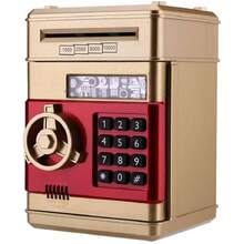 Alcancía Electrónica, Caja Fuerte para Cajero Automático, Función de Sonido, Protección con Contraseña, Dorado, El Mejor Regalo para Niños,37564525 - Azul Marino - Ver 1