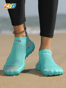 ZVB Women's Beach Shoes, Water Shoes, Barefoot Training Shoes, Lightweight Anti-Slip Design, Suitable For Fitness Training, Beach Surfing, Swimming, Pool, Outdoor Hiking - màu xanh da trời - Xem 4