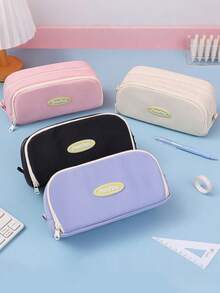 Personalized Custom-Made 2026 New Simple Large Capacity Pen Bag High-Value Double-Layer Stationery Box For Girls And Boys Elementary School Students Stationery Bag Back To School - Multicolor - View 6