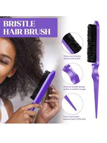 Bộ dụng cụ đa năng: Bình xịt & lược, bàn chải ướt, lược chải mượt tóc có nhũ (bàn chải đệm thiết kế hình kỳ lân trong suốt), phù hợp với mọi loại tóc, kể cả tóc xoăn tự nhiên và tóc thẳng, bình xịt (200ml), bộ dụng cụ tạo kiểu tóc. - Nhiều màu - Xem 9